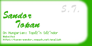 sandor topan business card
